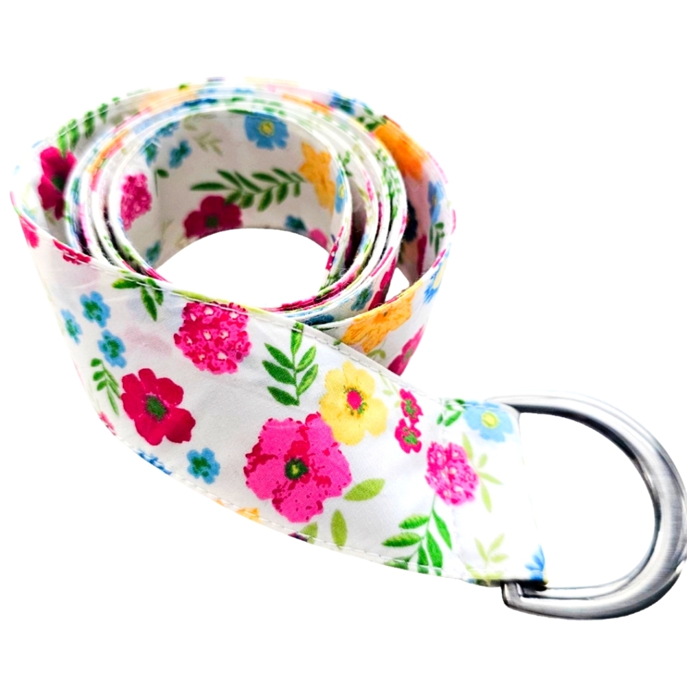 LL Bean Fabric Floral Belt M/L - Like New